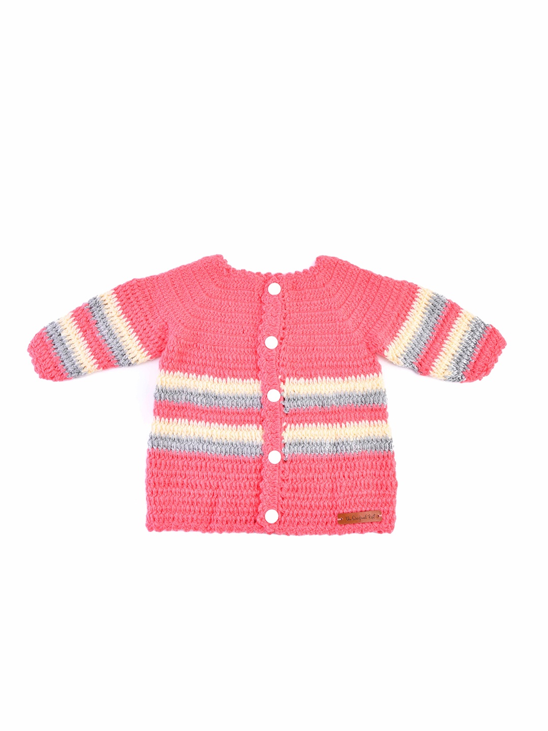 

The Original Knit Unisex Kids Pink & Grey Cardigan