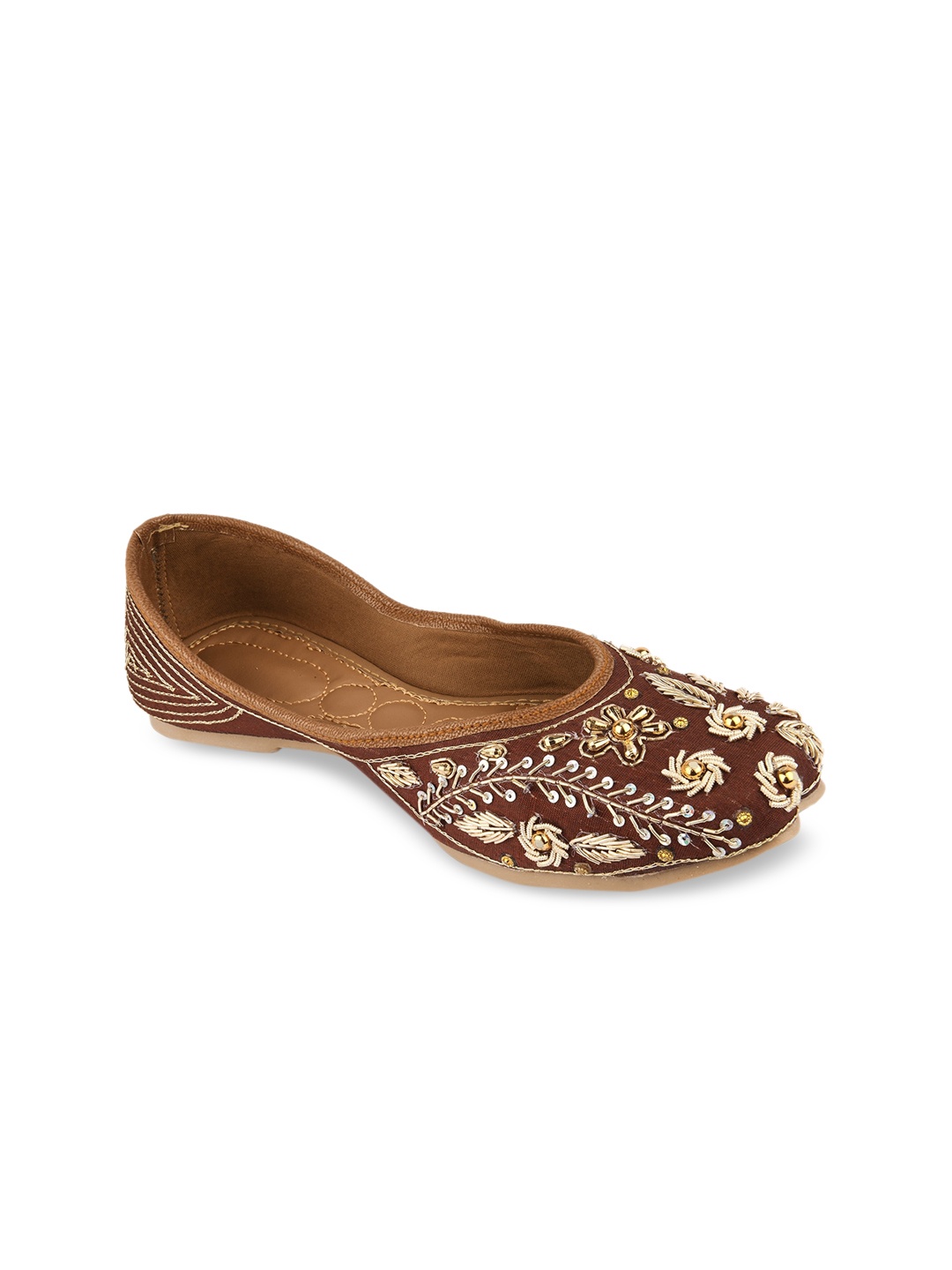 

DESI COLOUR Women Brown Ethnic Mojaris Flats