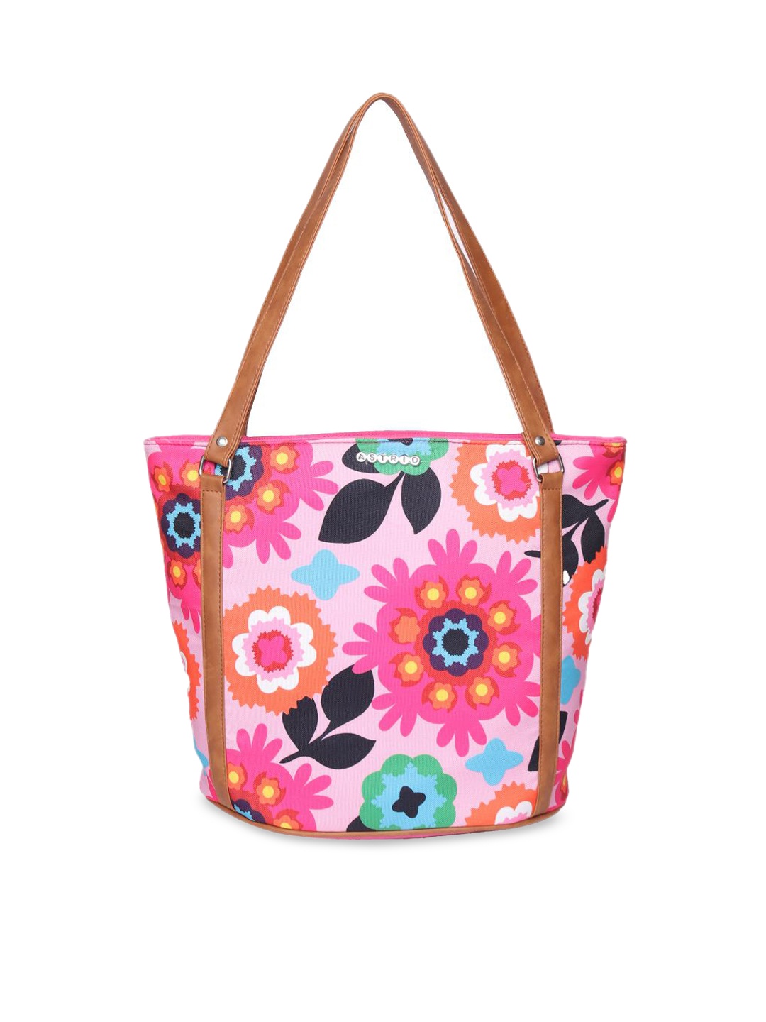

ASTRID Pink Floral Printed Oversized Structured Shoulder Bag