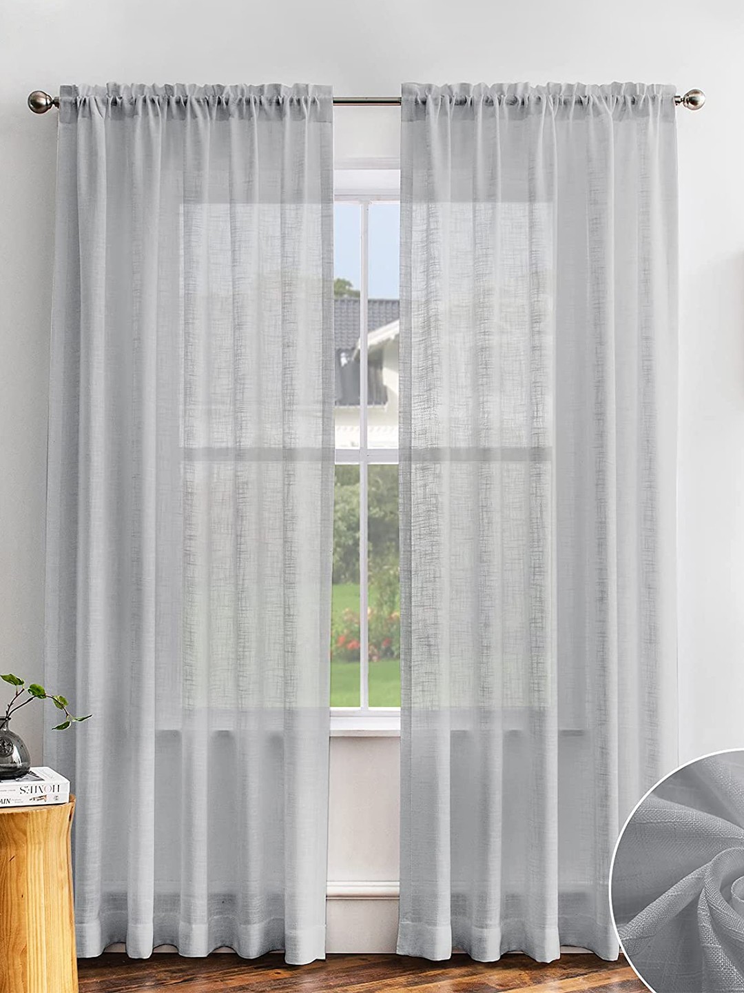 

URBAN SPACE Grey Set of 2 Door Curtain