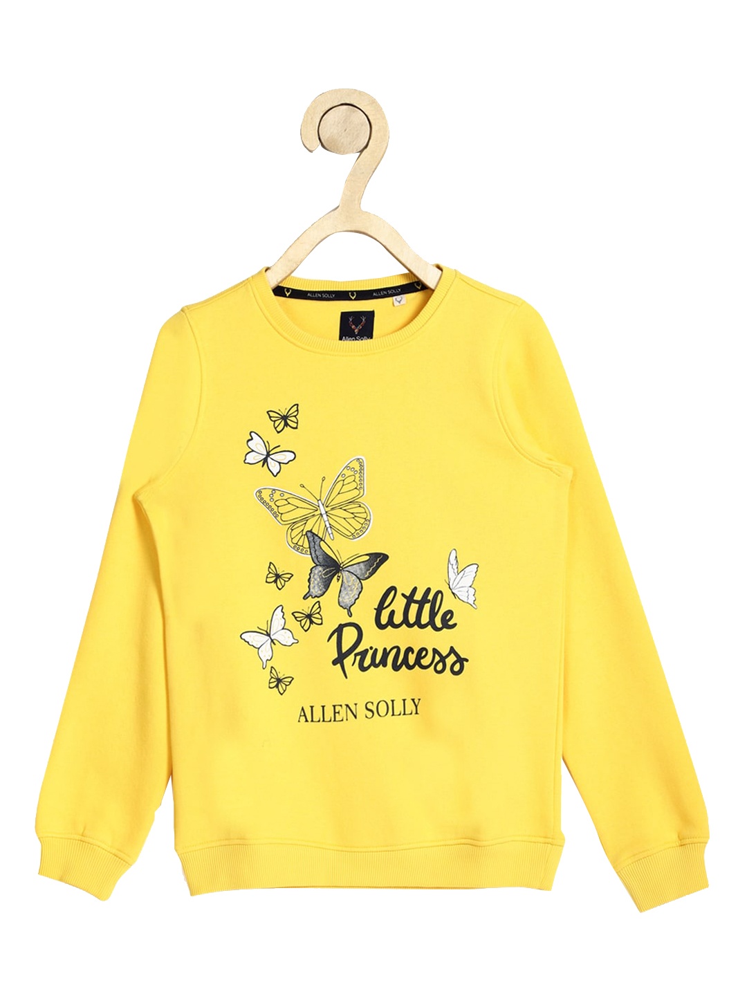 

Allen Solly Junior Girls Yellow & Black Typography Printed Sweatshirt