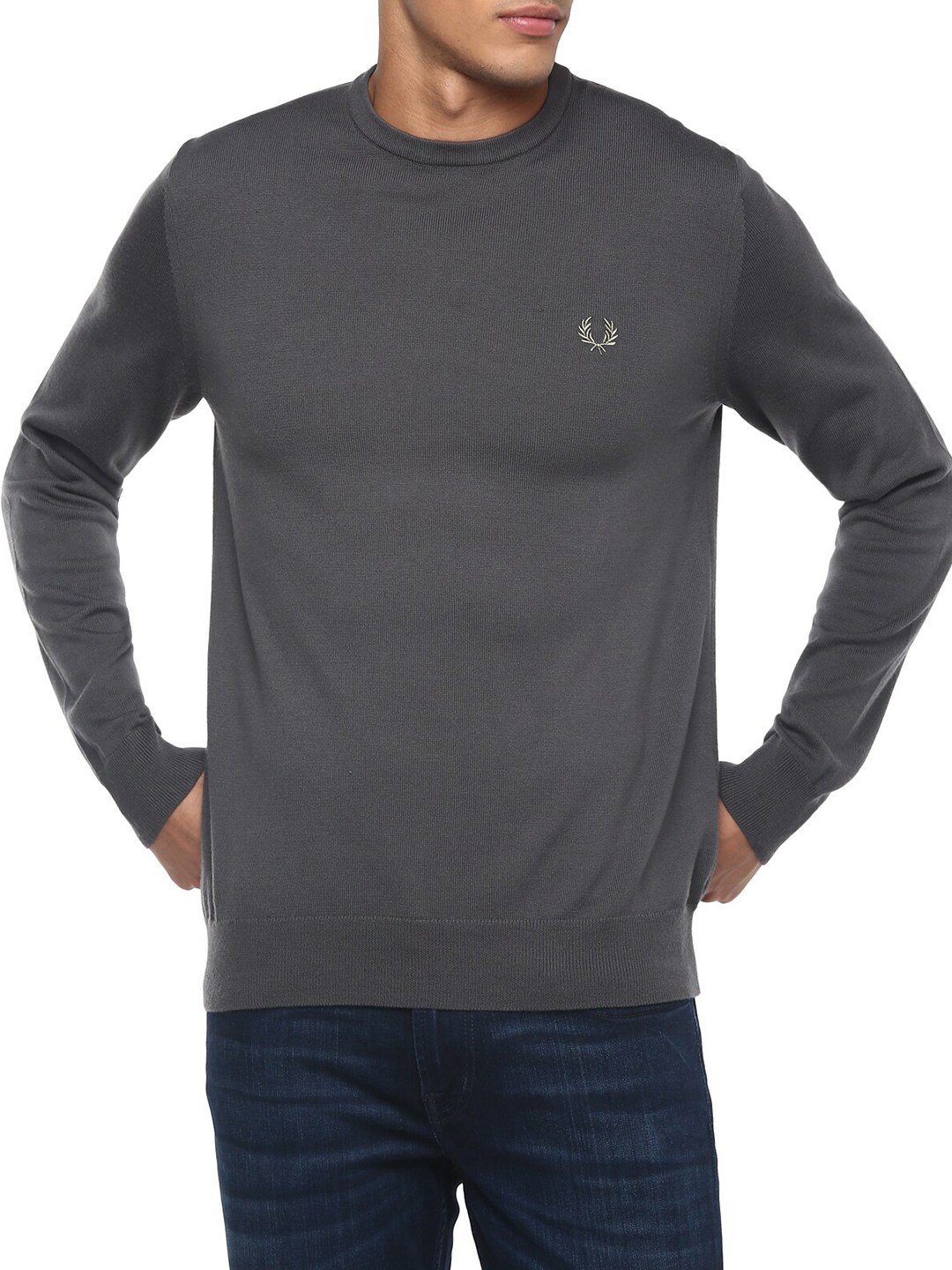 

Fred Perry Men Charcoal Pullover Sweater
