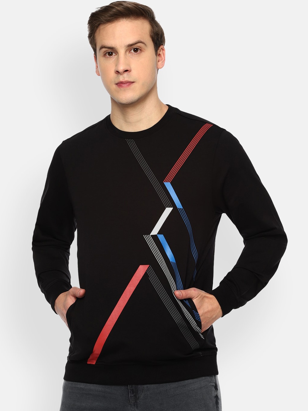 

Louis Philippe Sport Men Black Printed Sweatshirt