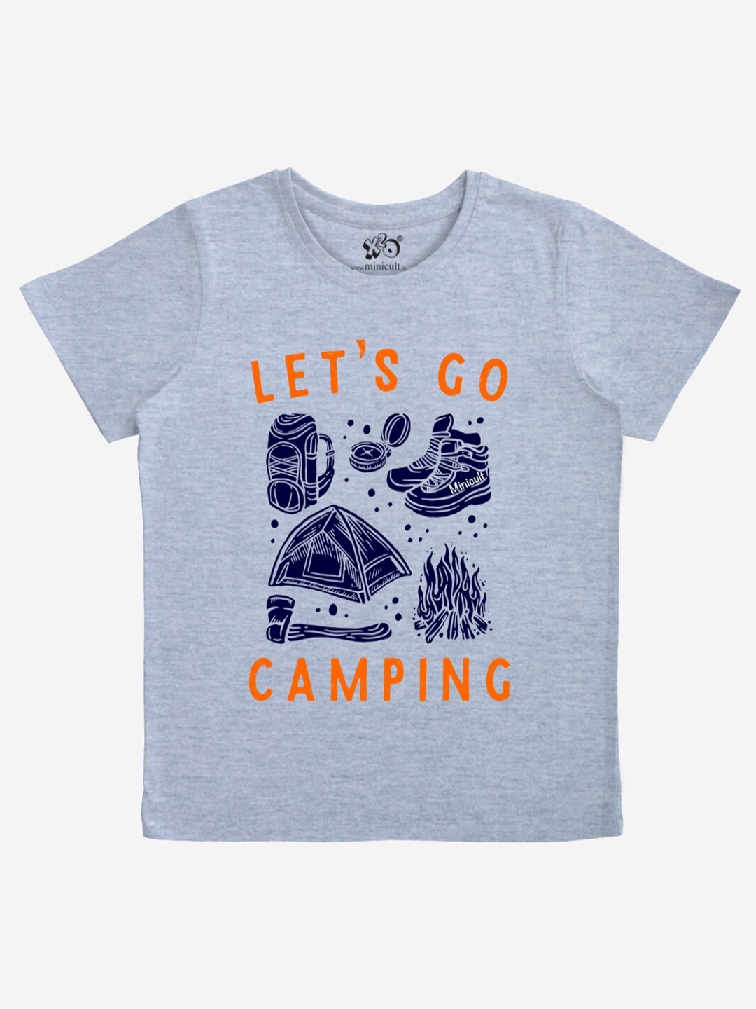 

x2o Boys Grey Typography Printed Applique T-shirt