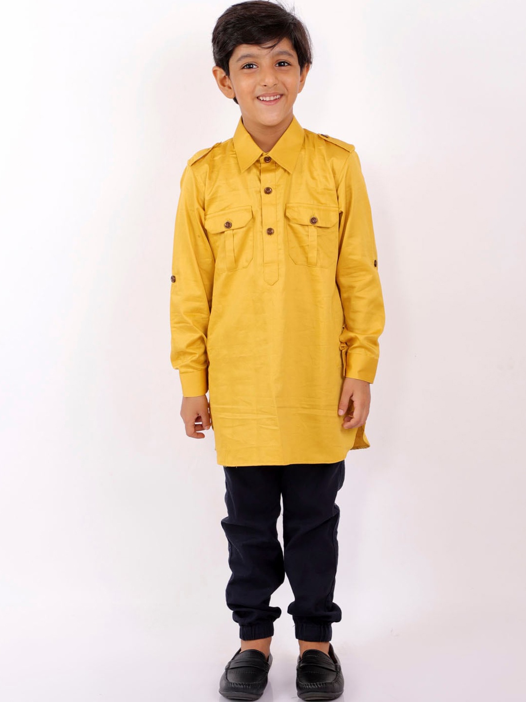 

YK Boys Mustard Yellow Pathani Kurta