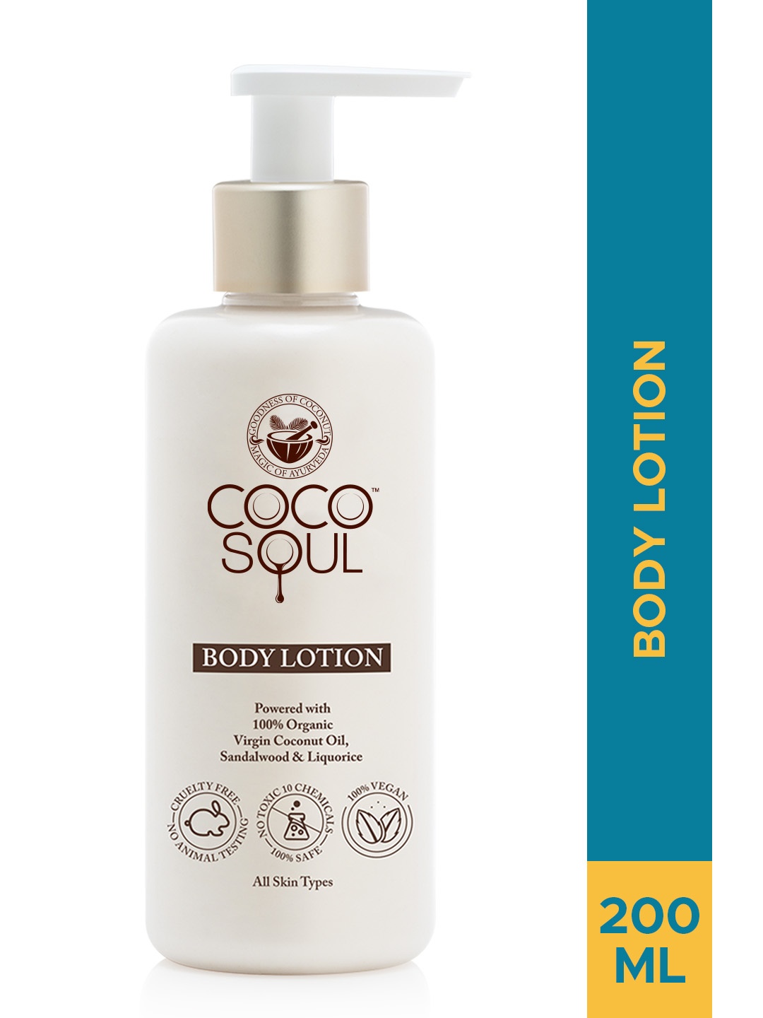 

Coco Soul Body Lotion with Coconut, Sandalwood & Ayurveda - 200 ml, White