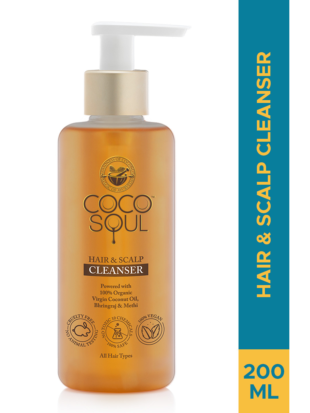 

Coco Soul Shampoo with Coconut & Ayurveda - 200ml, Yellow