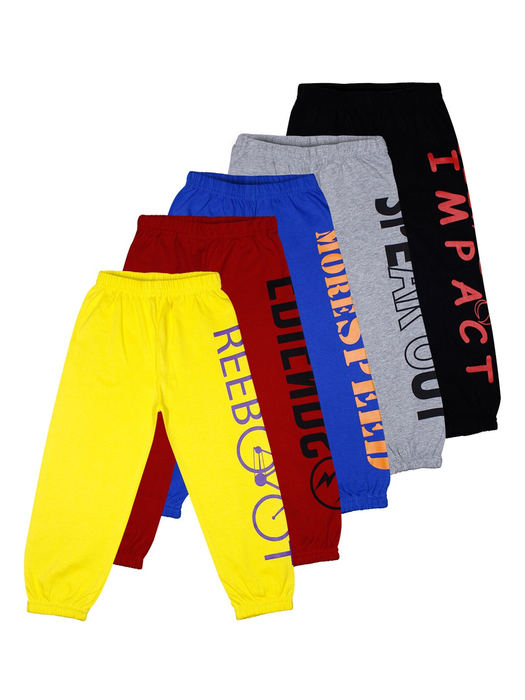 

Luke & Lilly Pak Of 5 Boys Multicoloured Cotton Track Pants, Multi