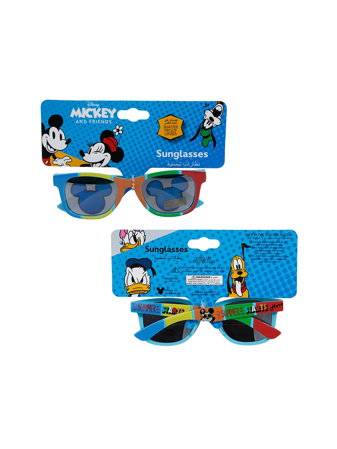 

Disney Kids Blue & Red Mickey Mouse Square Sunglasses