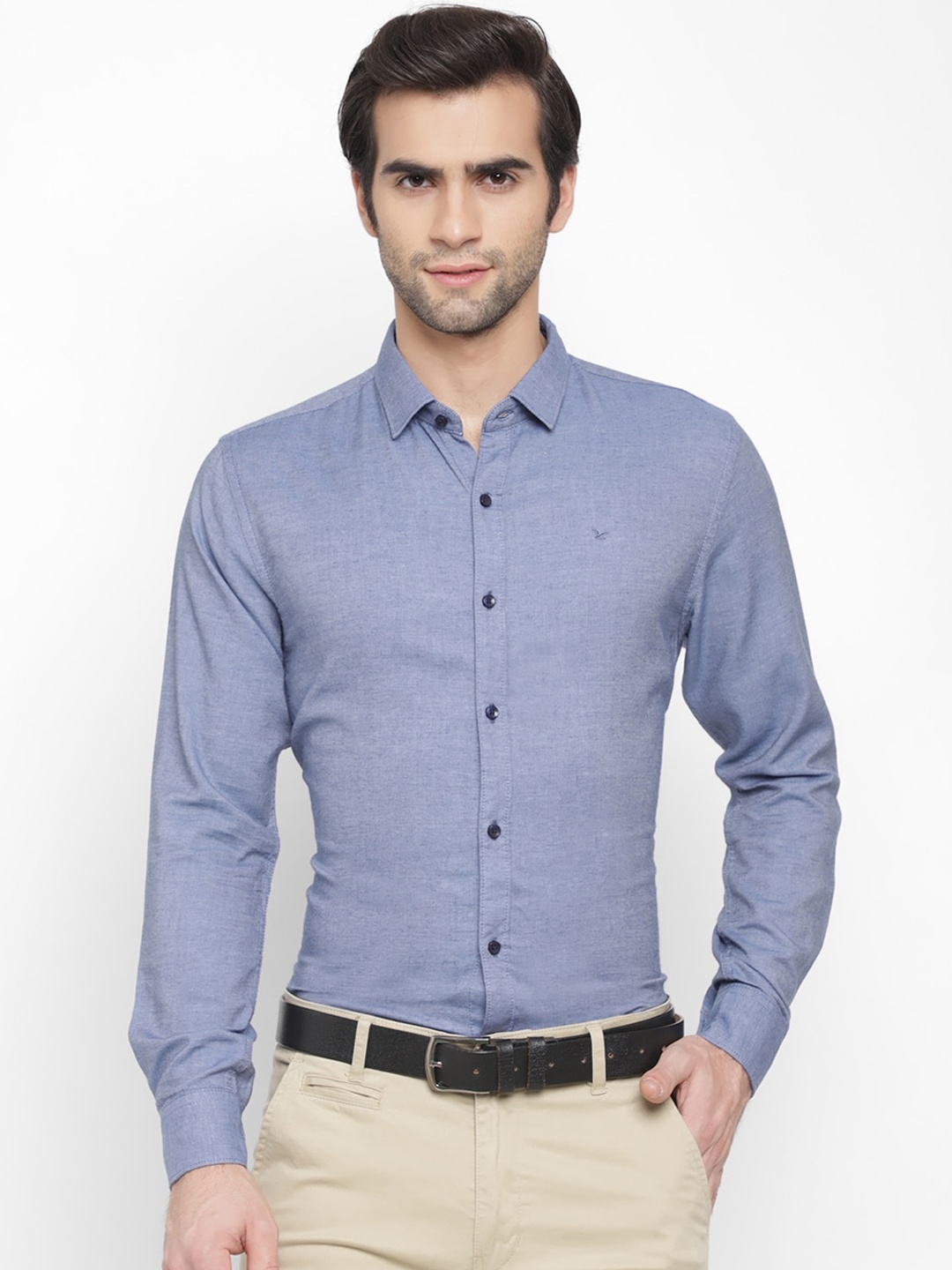 

cape canary Men Blue Opaque Formal Shirt