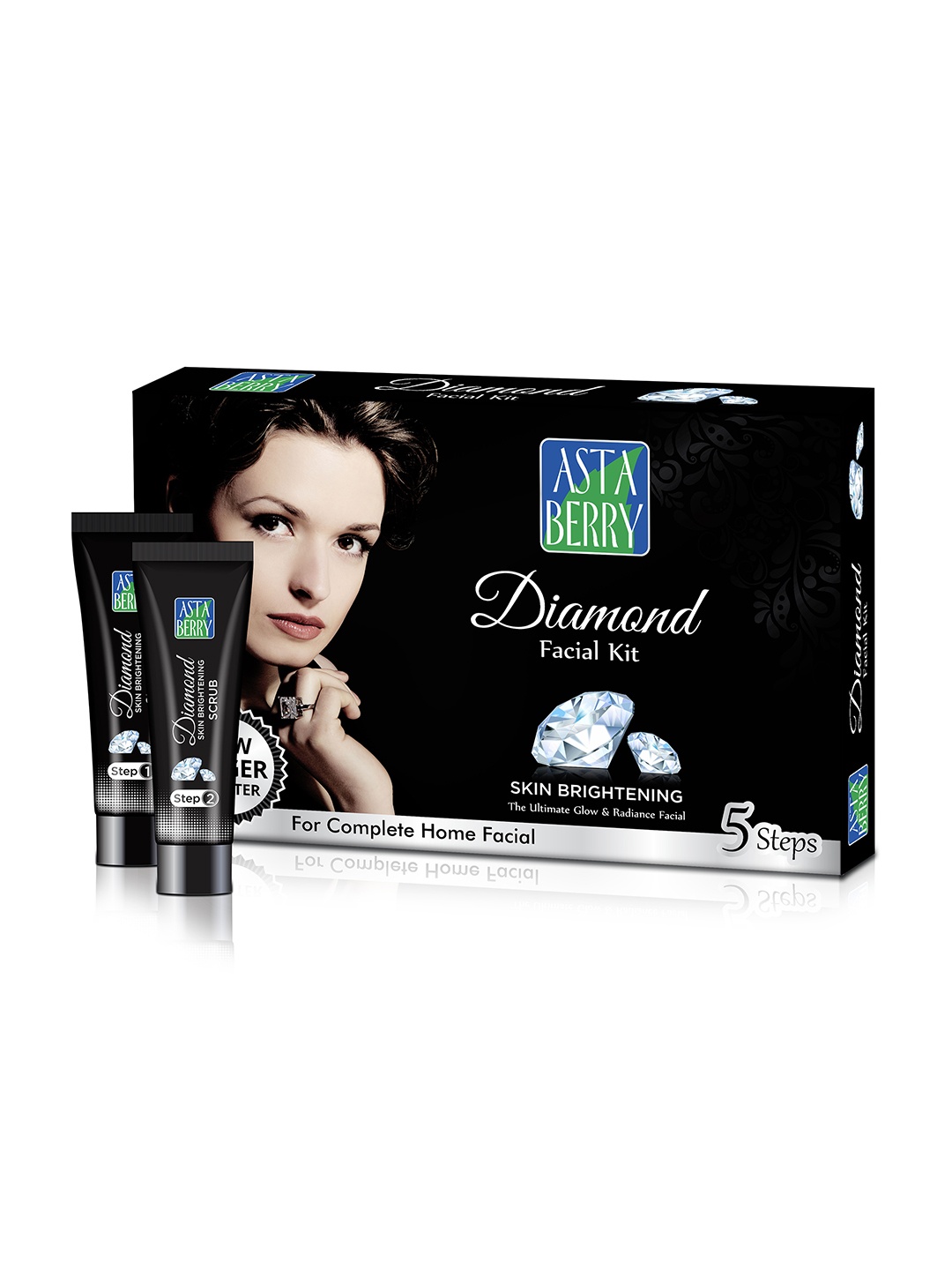 

Astaberry Diamond Mini Facial Kit 118ml With Free Facewash, Black
