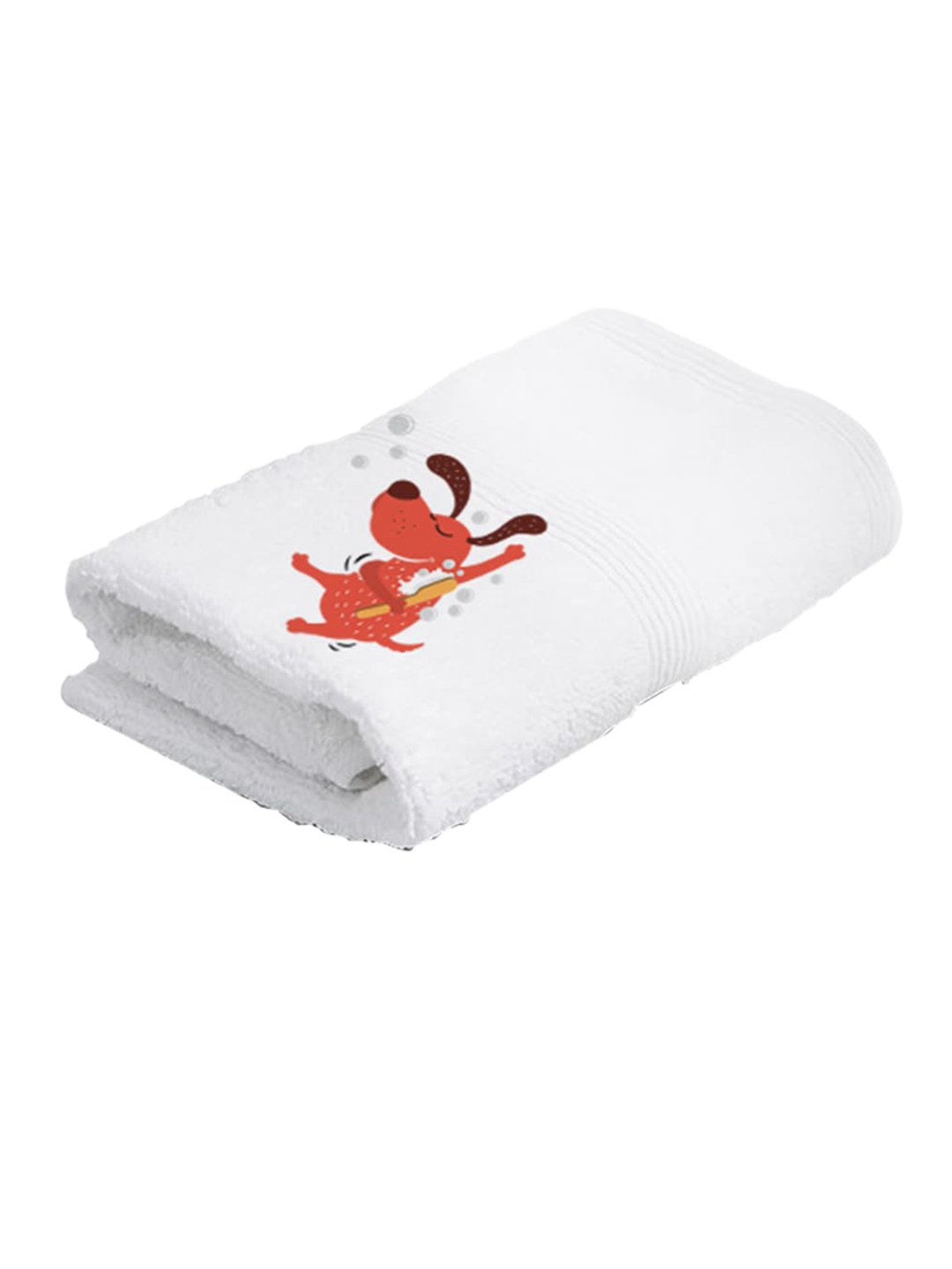 

Captain Zack White Solid Pure Cotton Pet Towel With Printed Detail