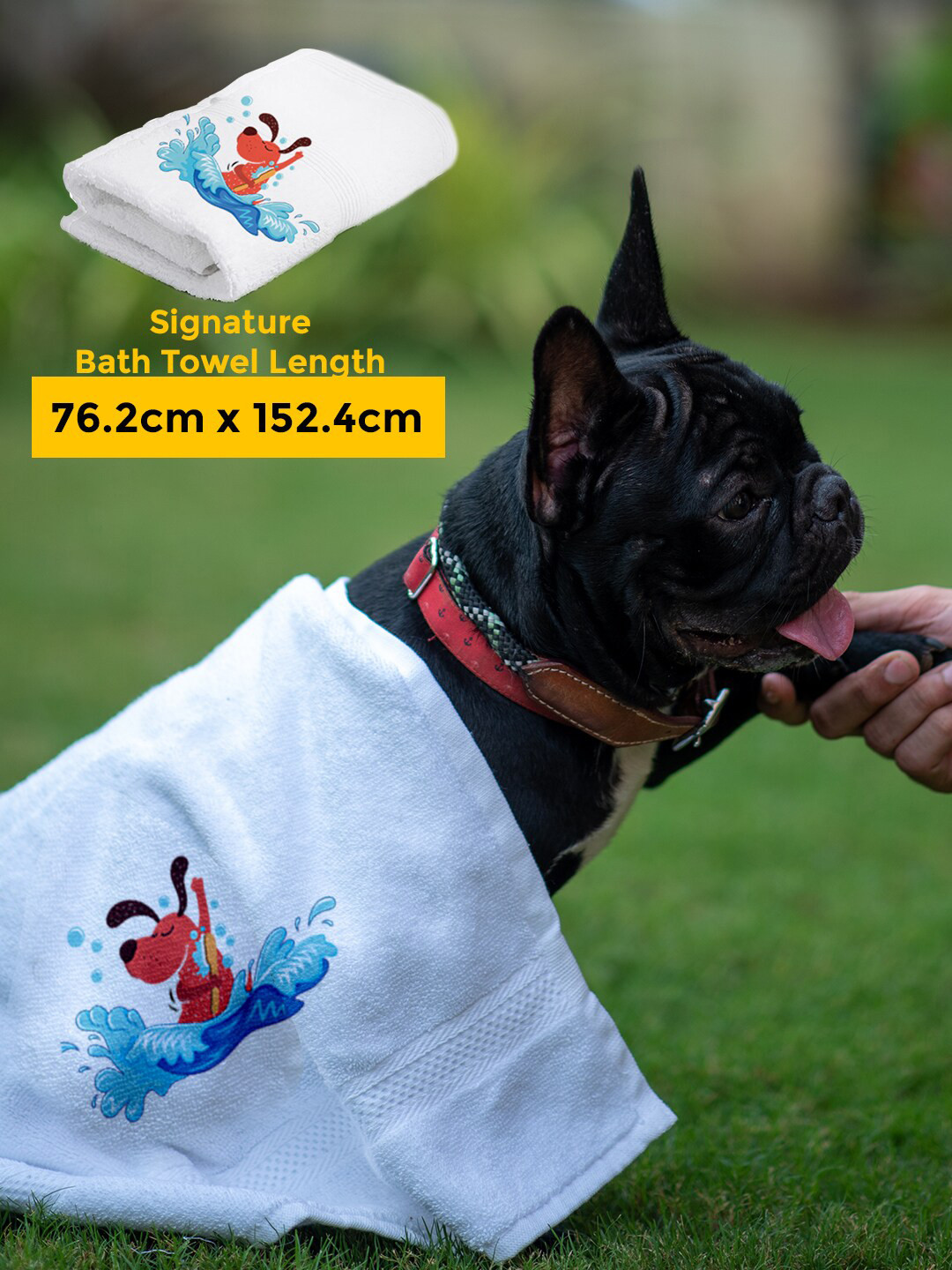 

Captain Zack White On The Wave Dog Bath Towel 250g