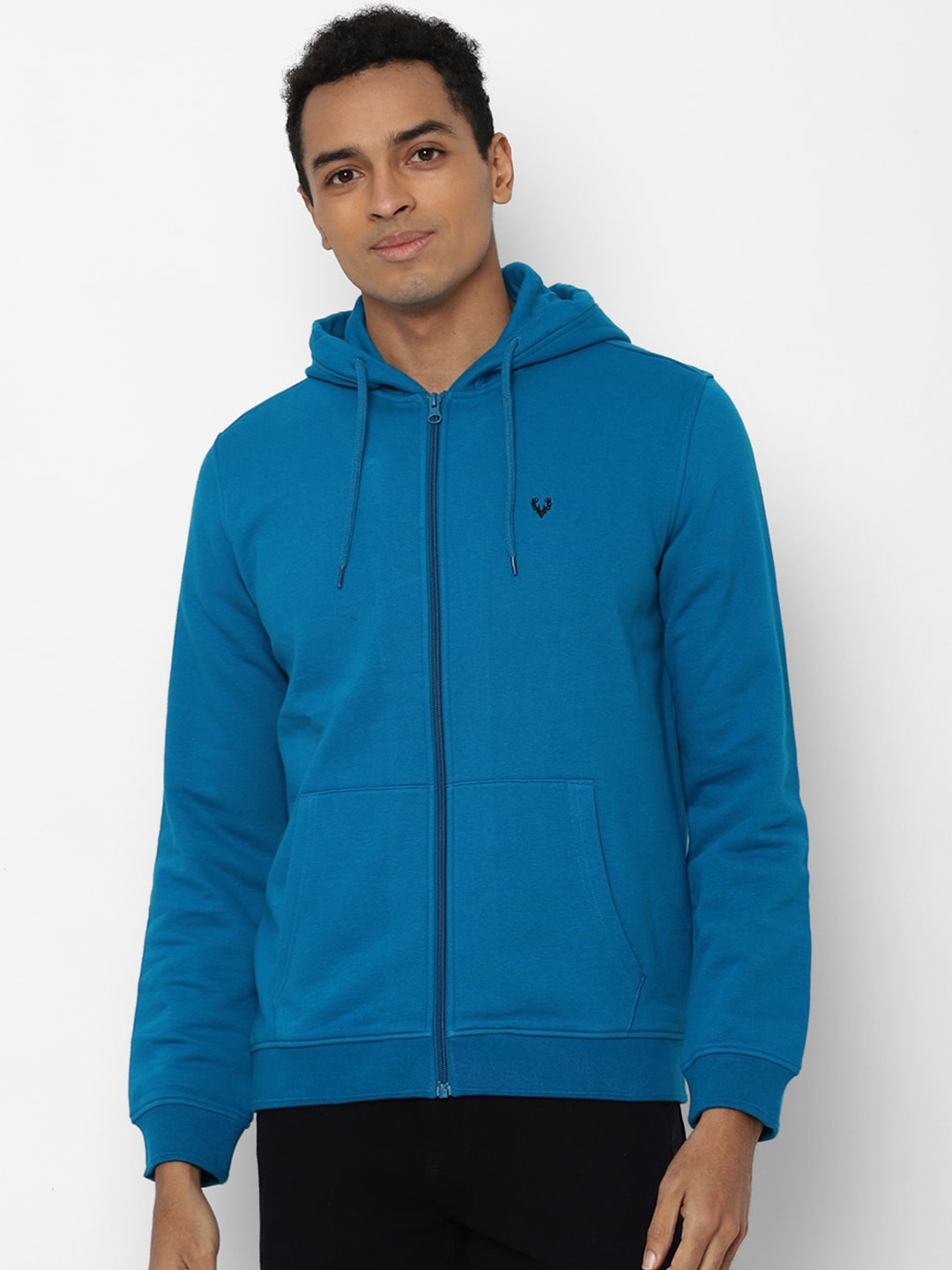 

Allen Solly Men Blue Pure Cotton Hooded Sweatshirt