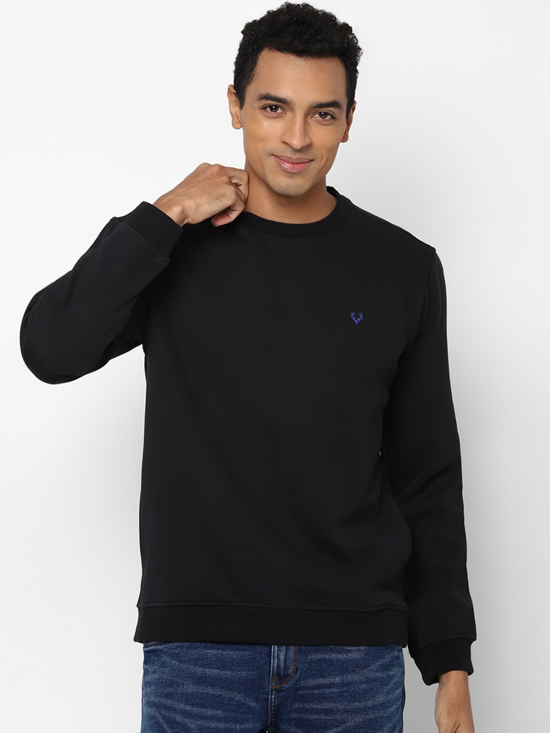 

Allen Solly Men Black Cotton Sweatshirt