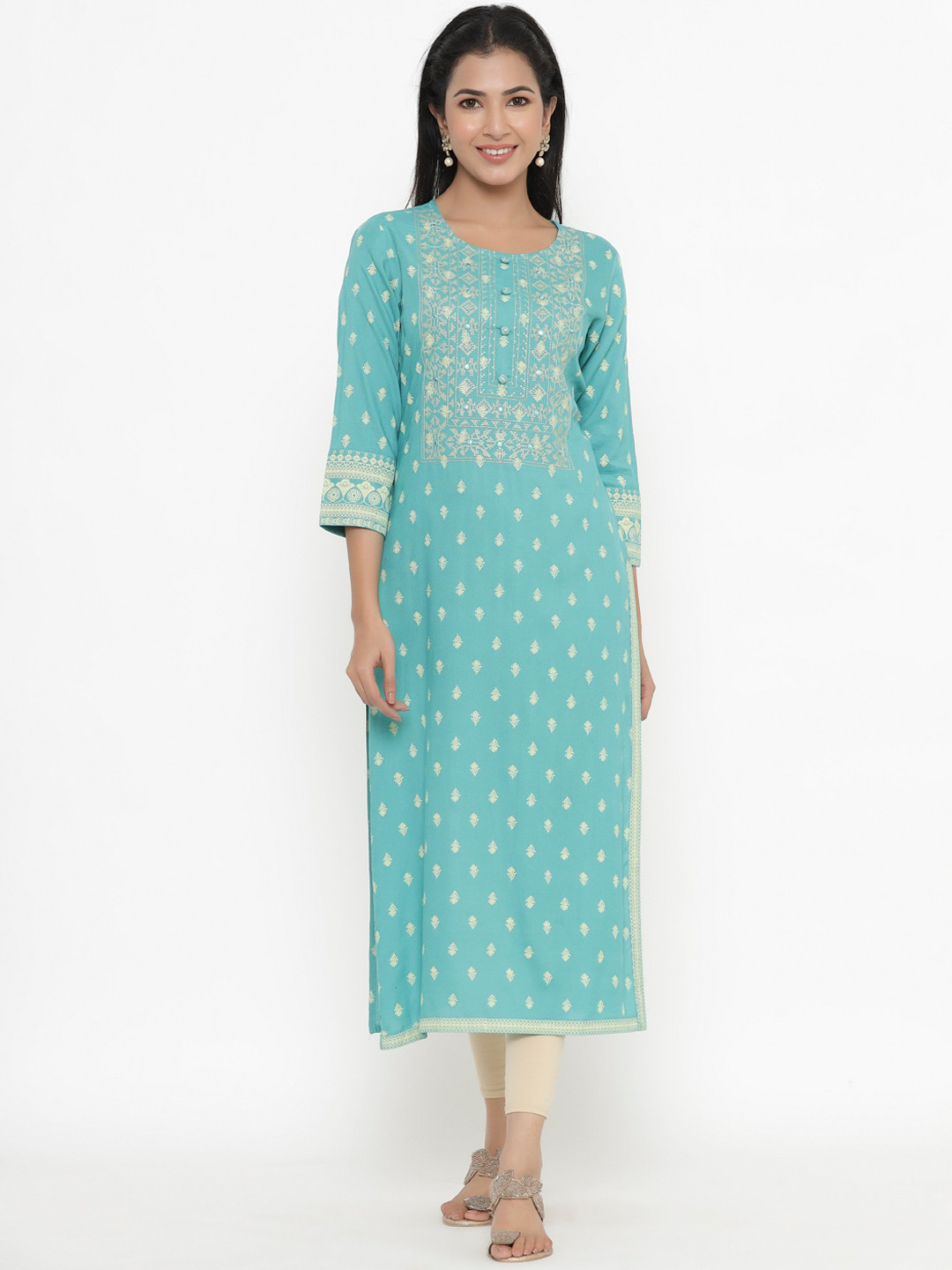

kipek Women Blue Ethnic Motifs Kurta