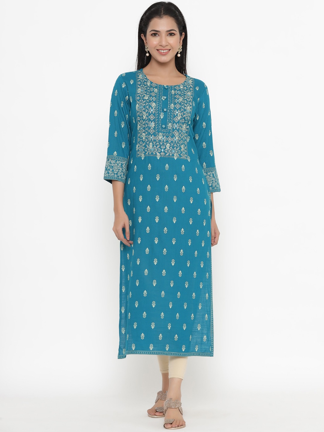 

kipek Women Blue Ethnic Motifs Kurta