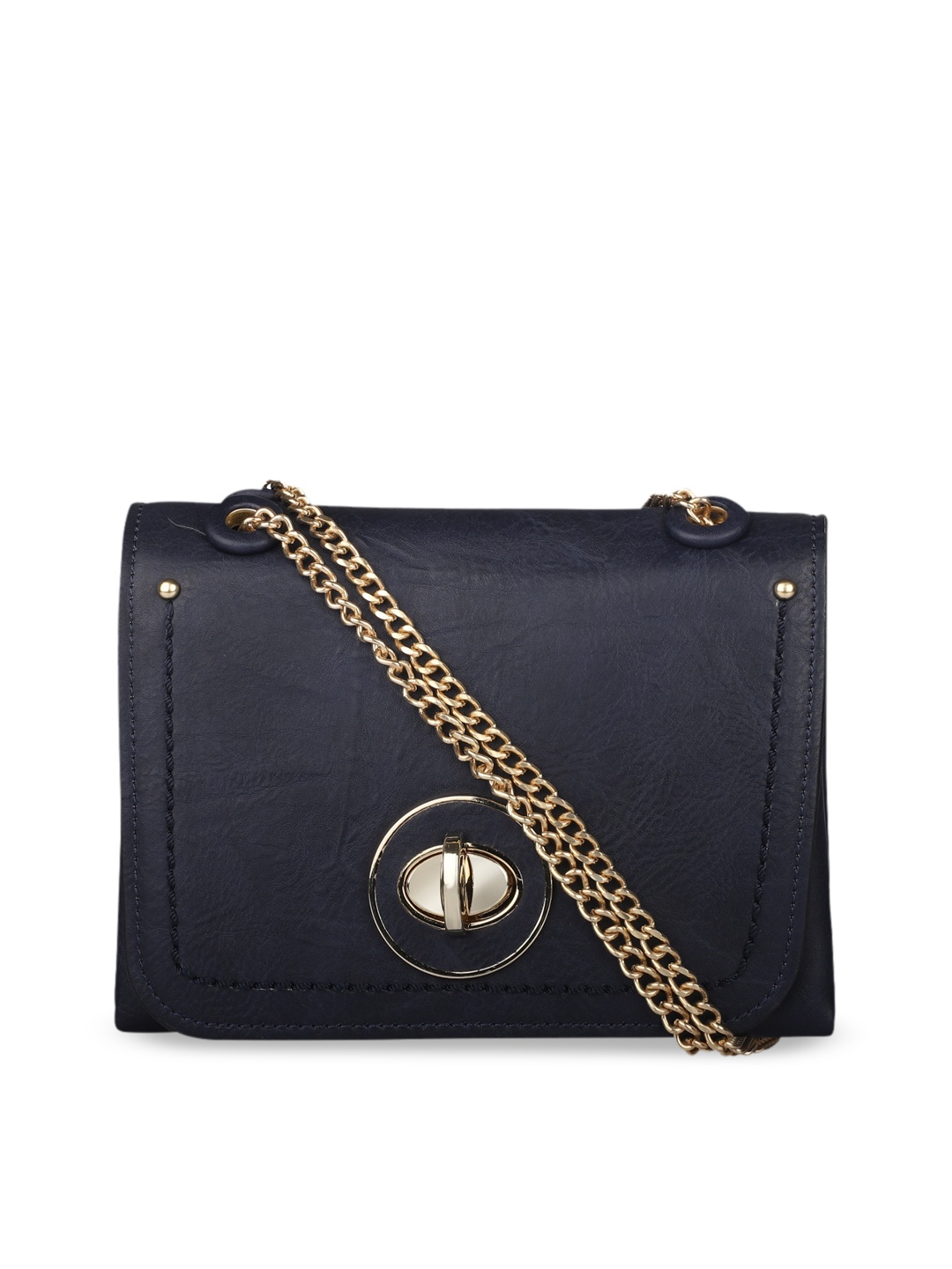 

Kenneth Cole Navy Blue PU Structured Sling Bag