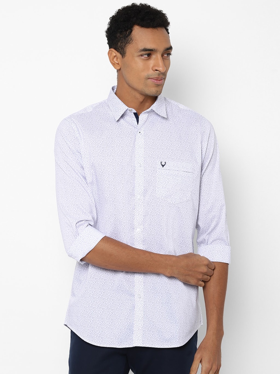 

Allen Solly Men Blue Slim Fit Opaque Printed Casual Shirt