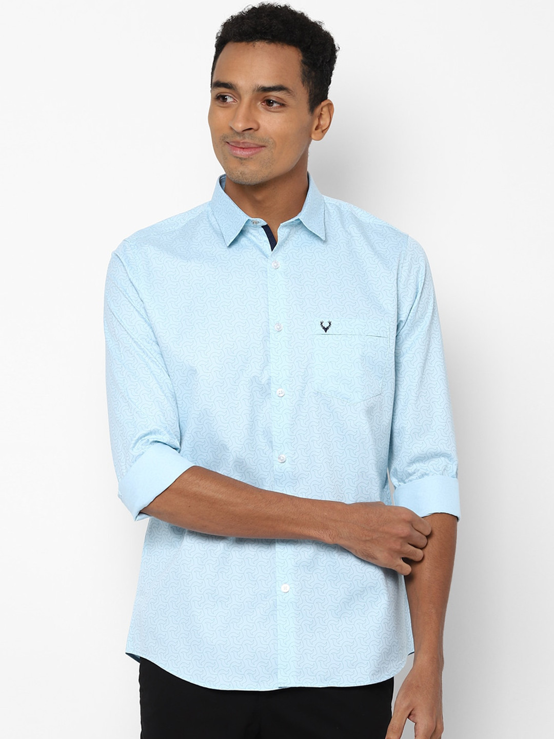 

Allen Solly Men Blue Slim Fit Opaque Printed Casual Shirt