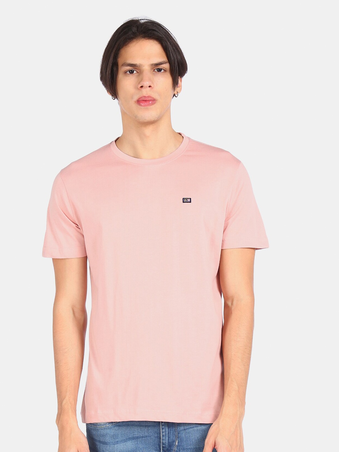 

Arrow Sport Men Pink Cotton Pure Cotton T-shirt