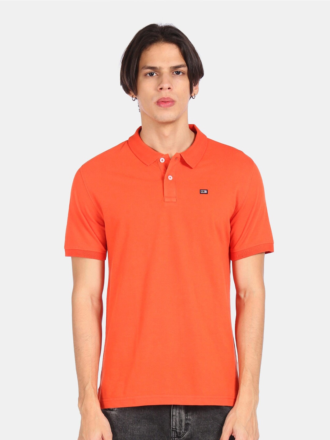 

Arrow Sport Men Orange Polo Collar T-shirt