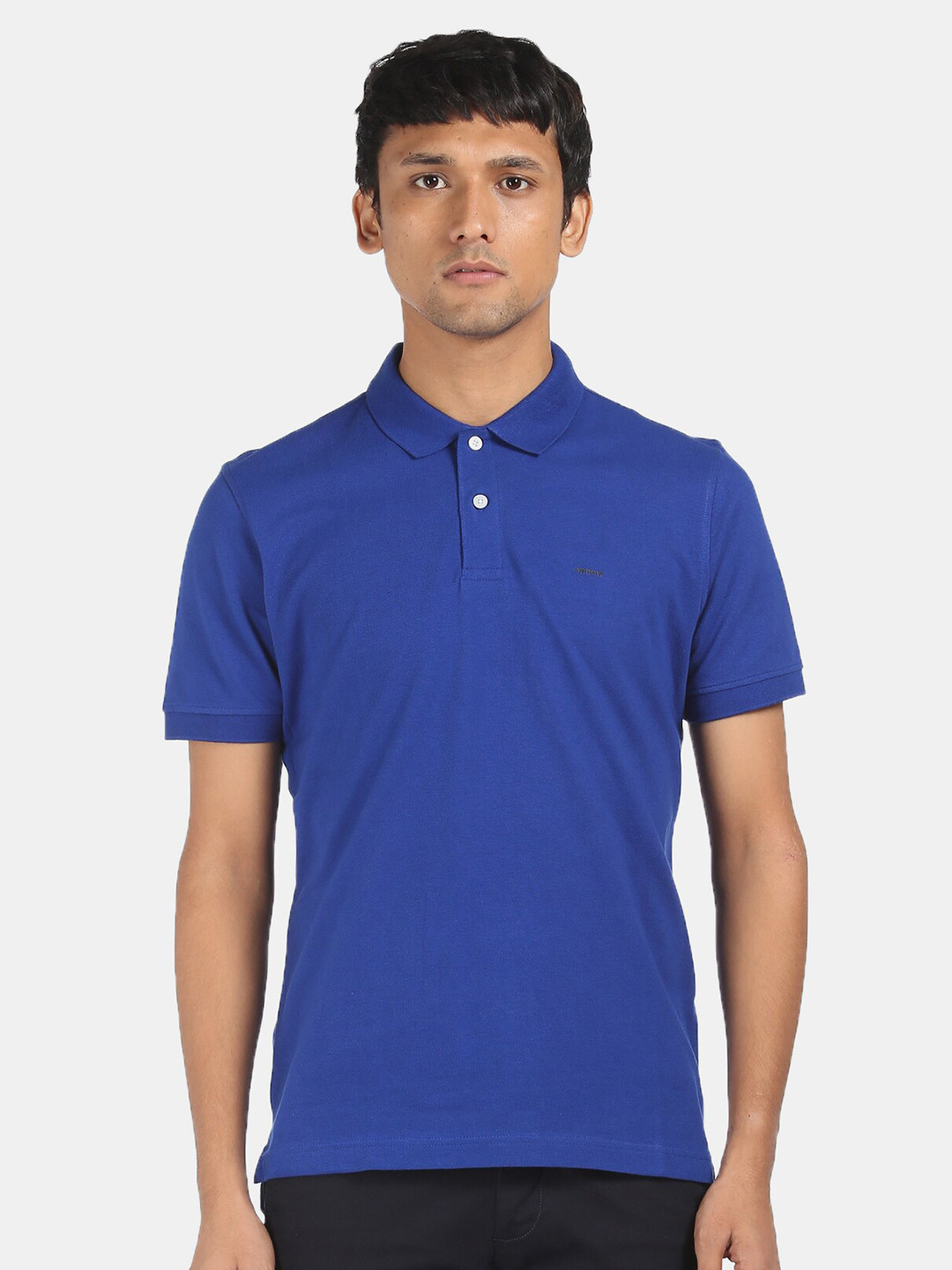 

Arrow Sport Men Blue Pure Cotton Polo Collar Pure Cotton T-shirt