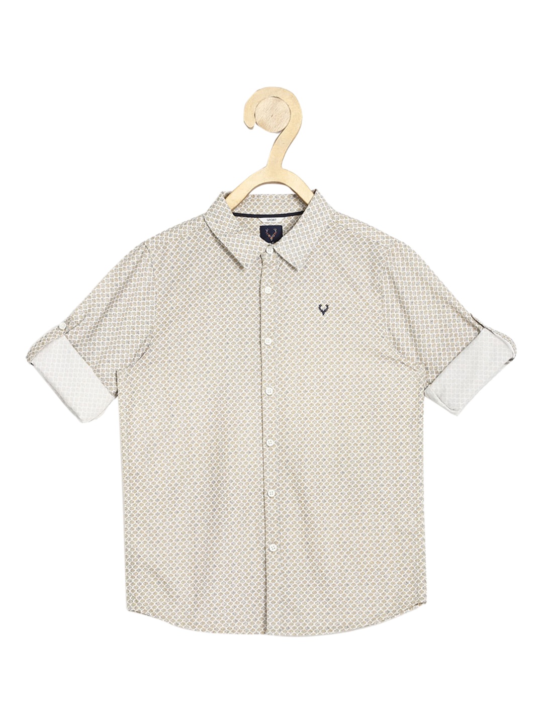 

Allen Solly Junior Boys Khaki Opaque Printed Casual Shirt