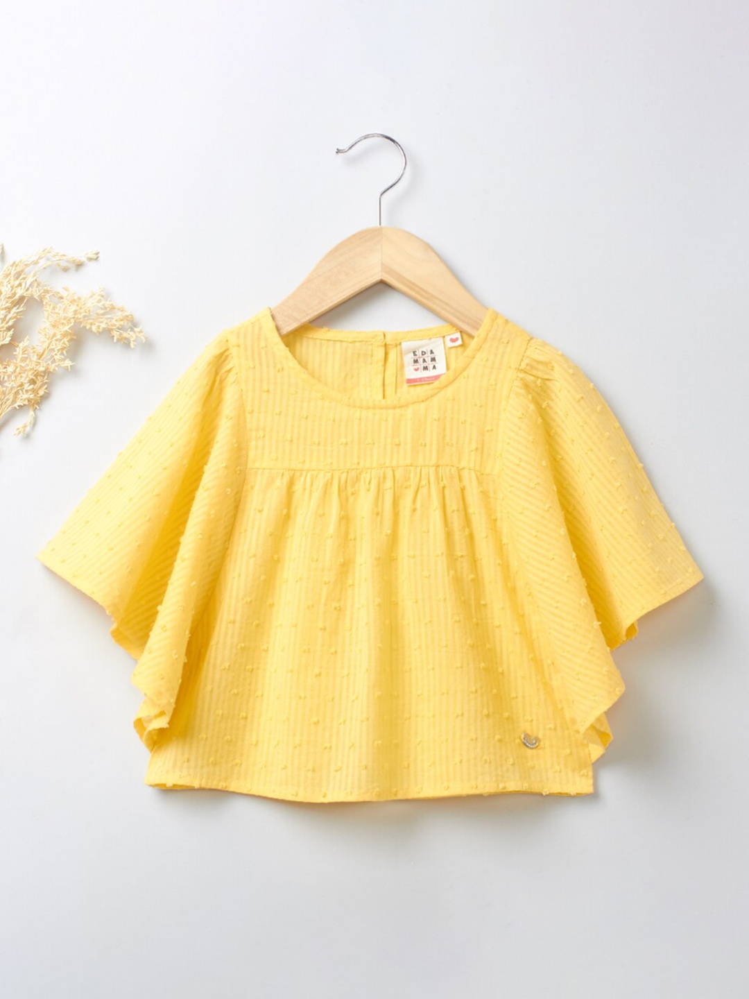 

Ed-a-Mamma Girls Yellow Striped Empire Top