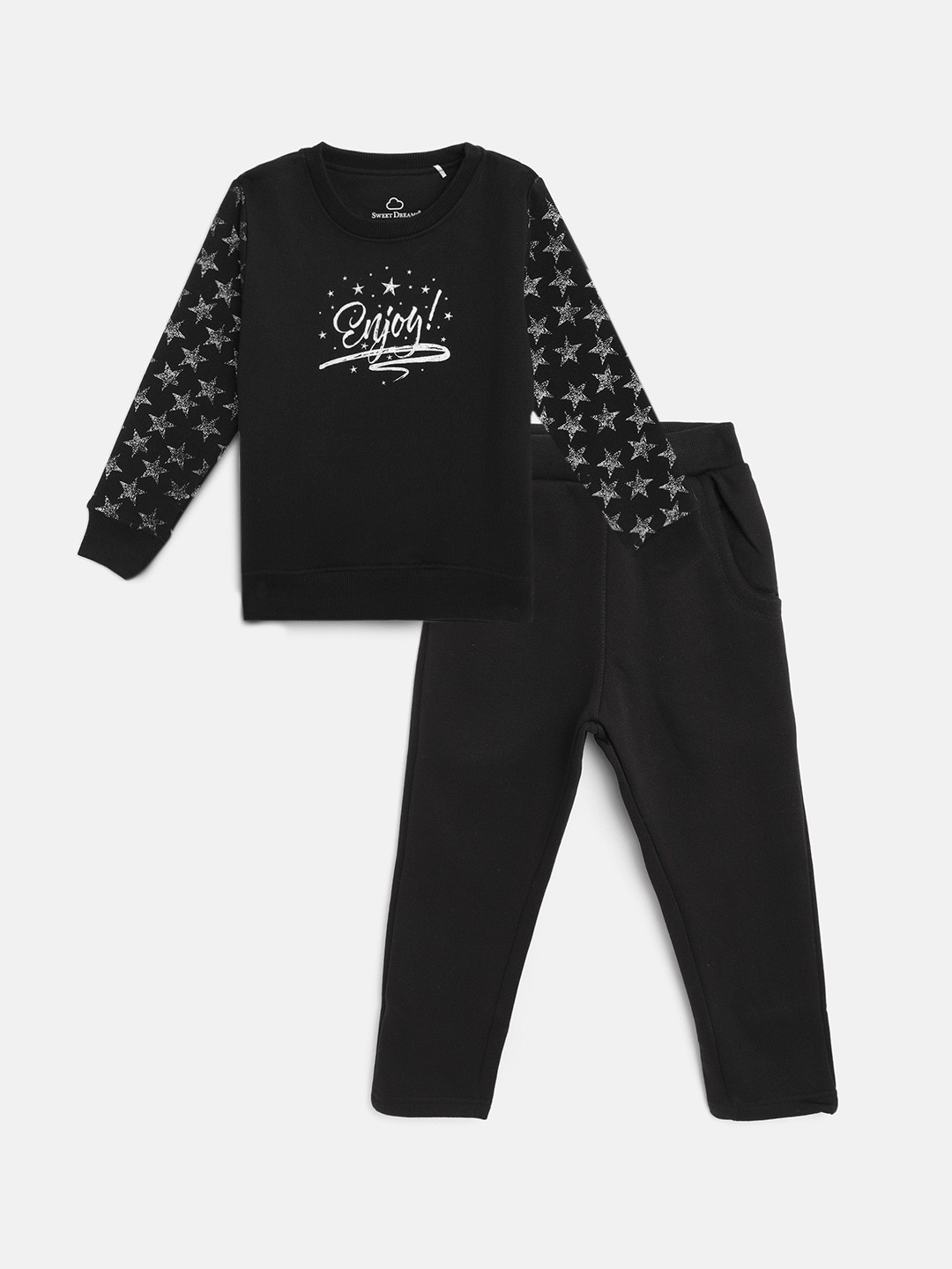 

Sweet Dreams Girls Black & White Typography Print Tracksuit