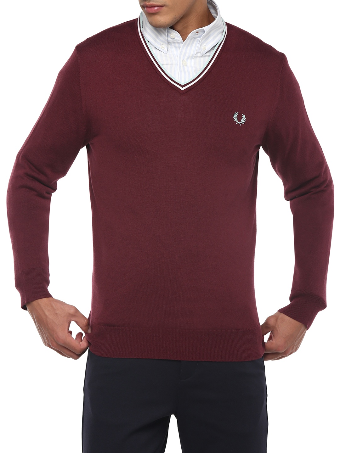 

Fred Perry Men Burgundy Pullover