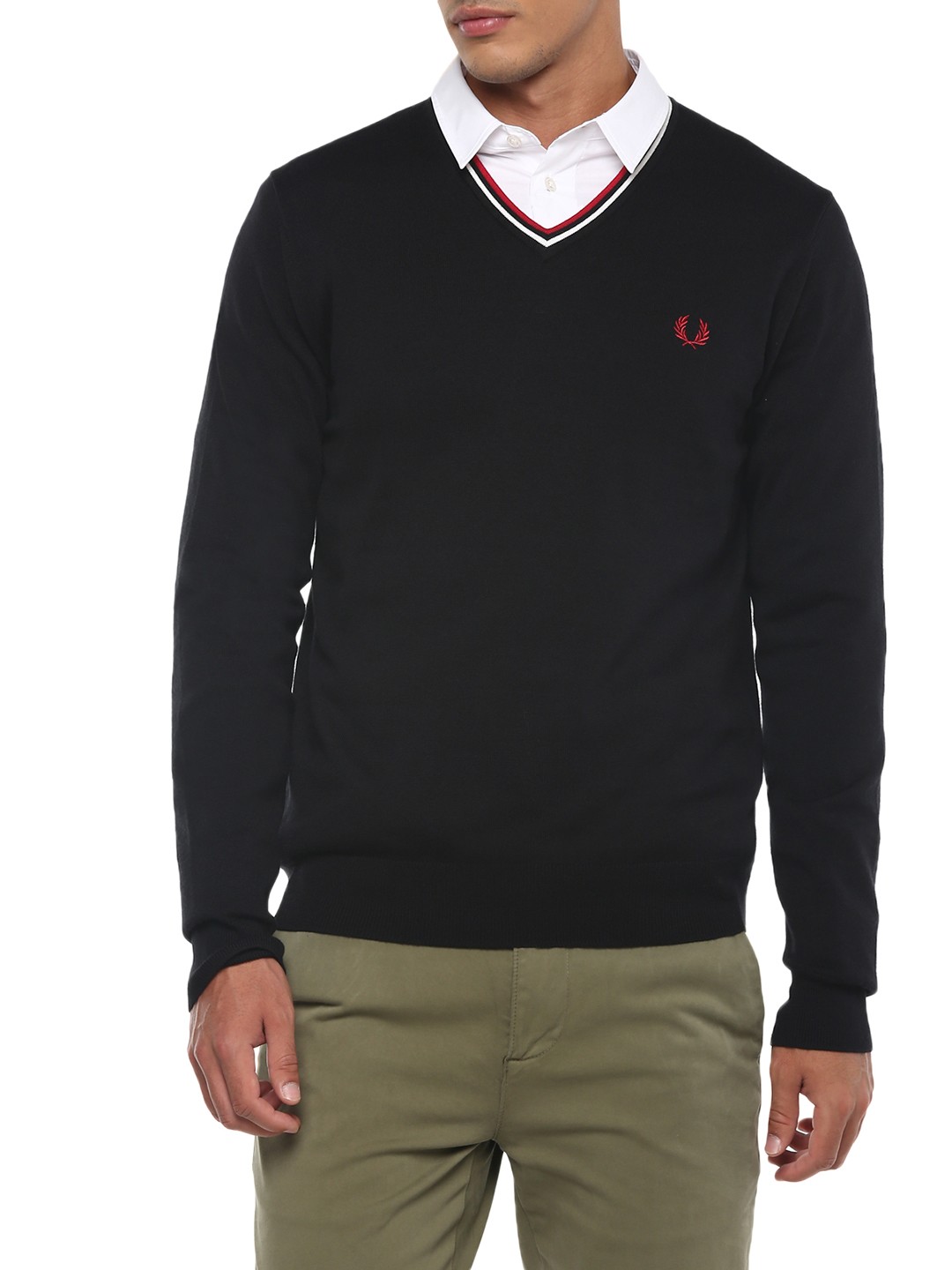 

Fred Perry Men Black Pullover