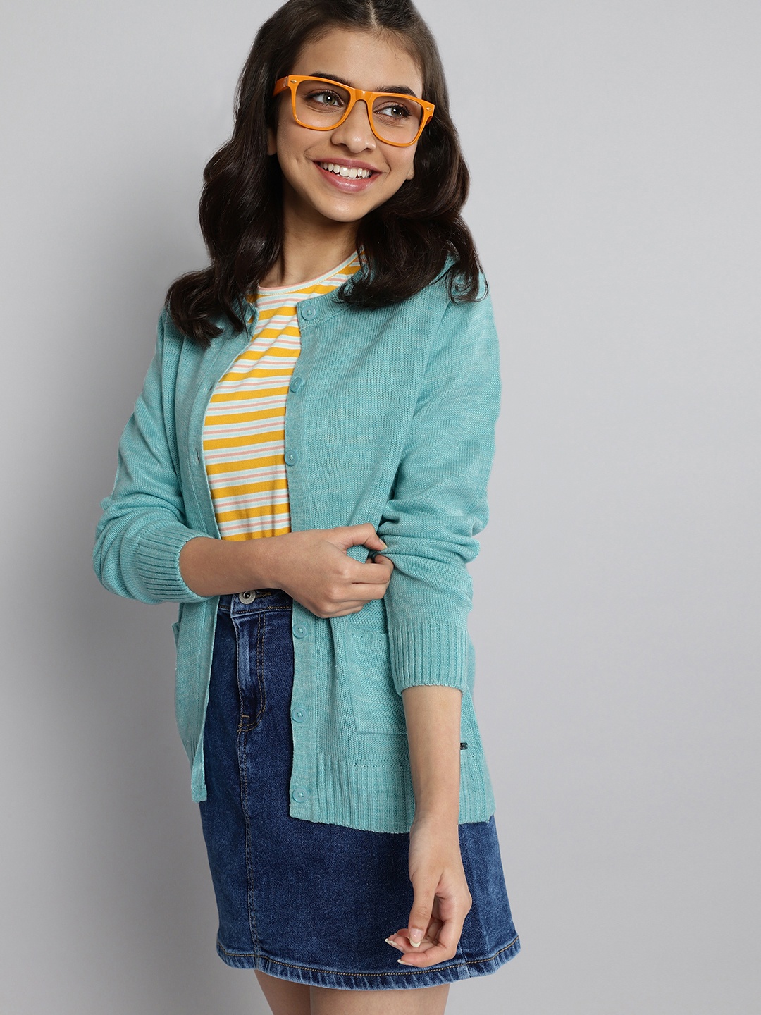 

JUSTICE Girls Blue Solid Cardigan