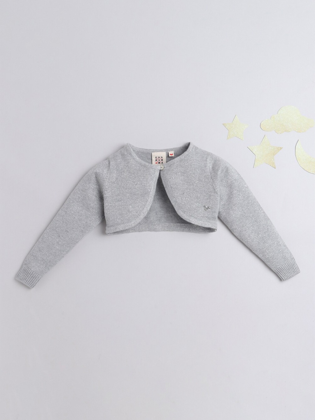 

Ed-a-Mamma Girls Grey Sustainable Pure Cotton Crop Shrug