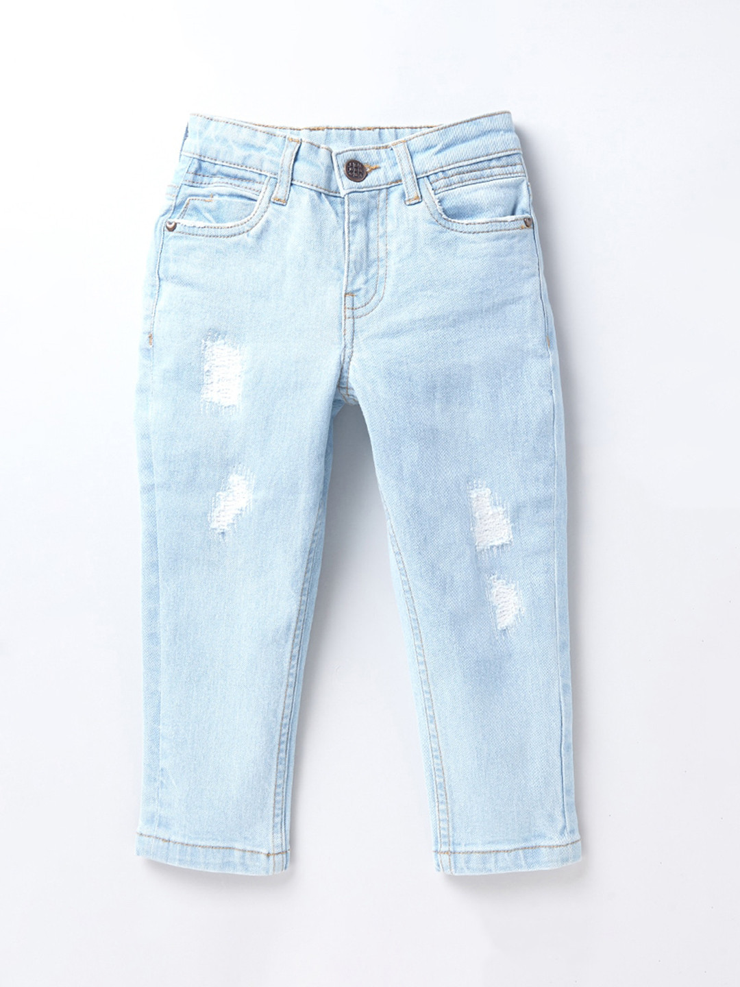 

Ed-a-Mamma Boys Blue Mildly Distressed Light Fade Stretchable Jeans