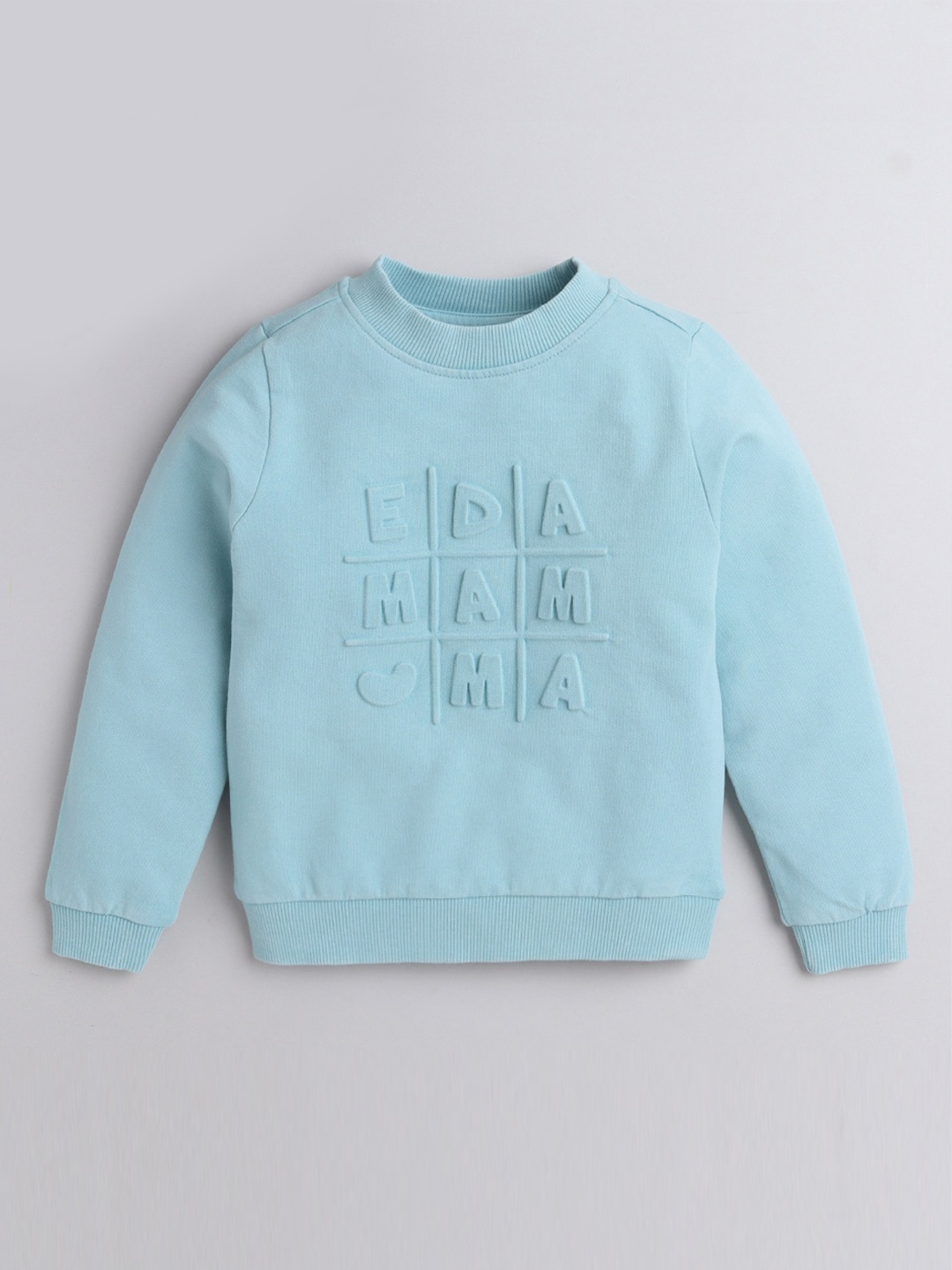 

Ed-a-Mamma Unisex Kids Blue Self Embossed Sweatshirt