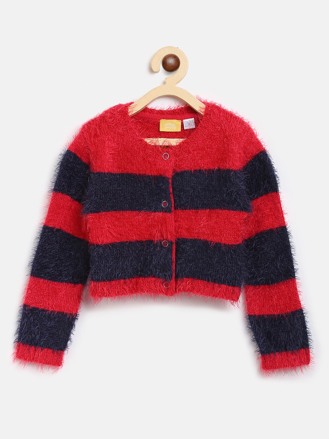 

Chicco Girls Red & Navy Blue Striped Crop Pullover