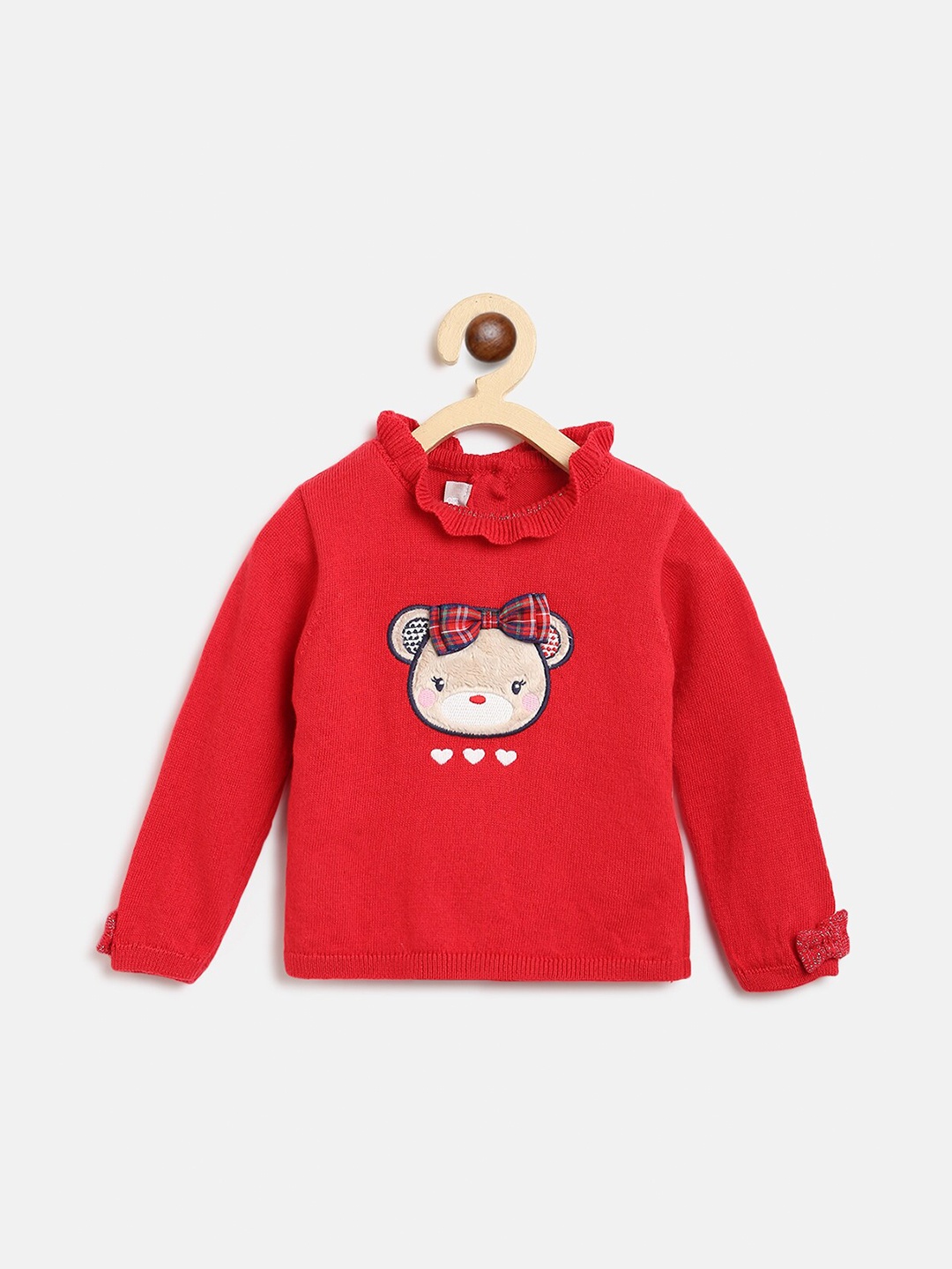 

Chicco Infant Girls Red & White Printed Sustainable Pullover