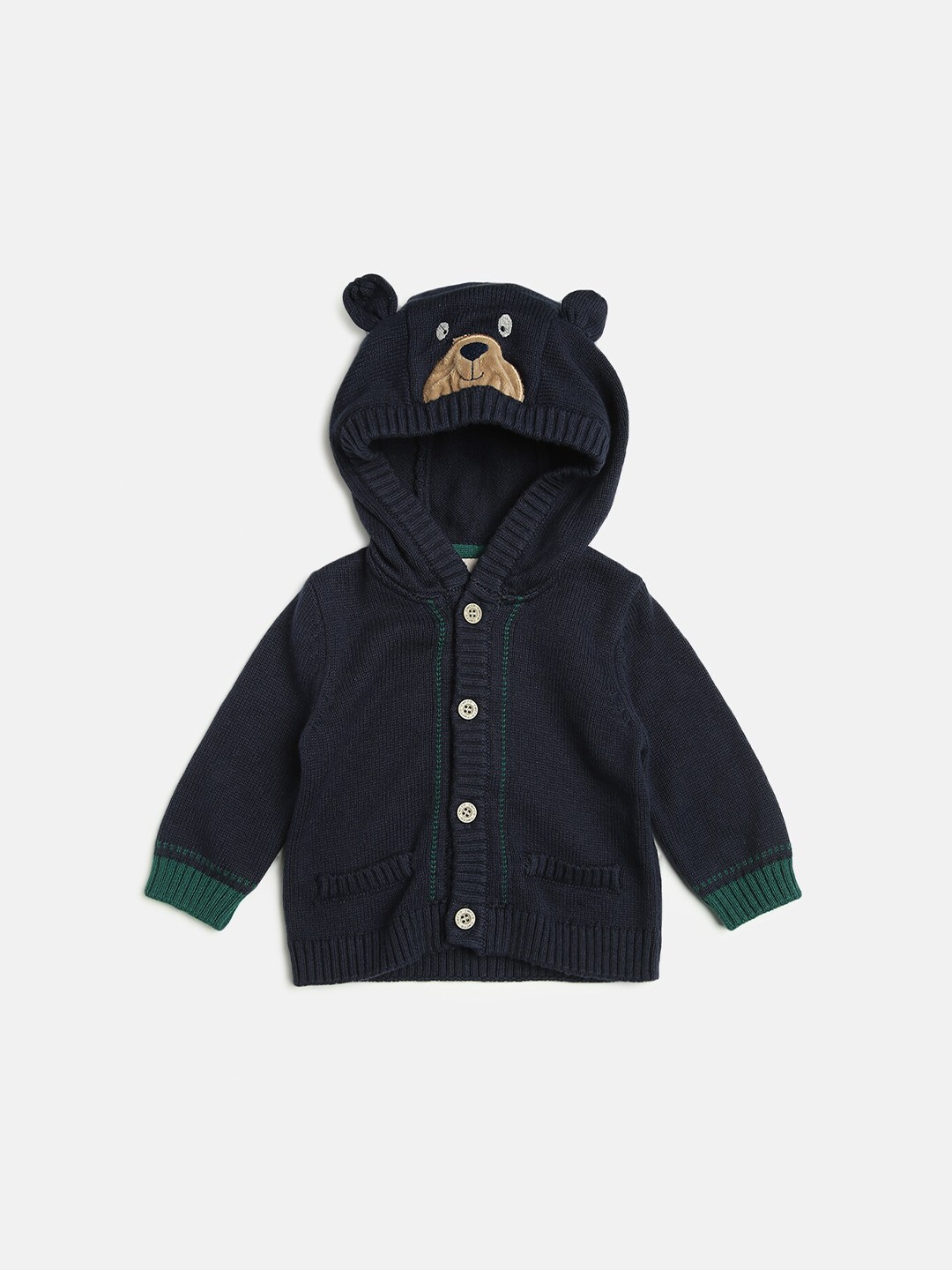 

Chicco Infant Boys Navy Blue & Brown Printed Cardigan
