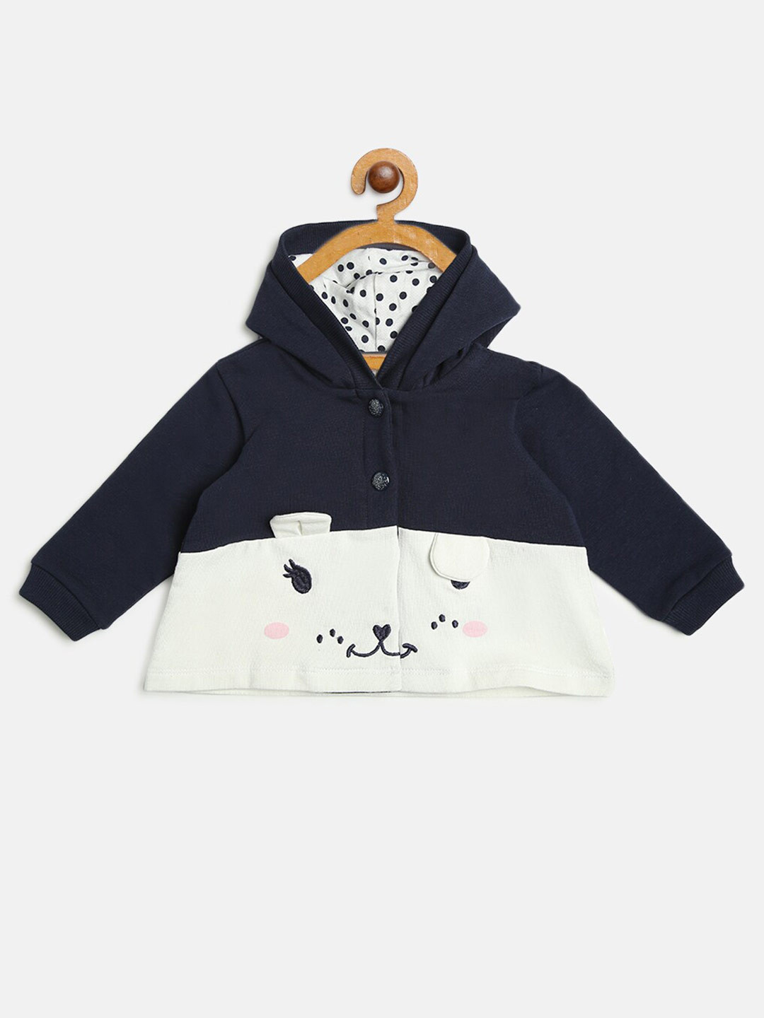 

Chicco Infant Girls Navy Blue & White Colourblocked Pullover