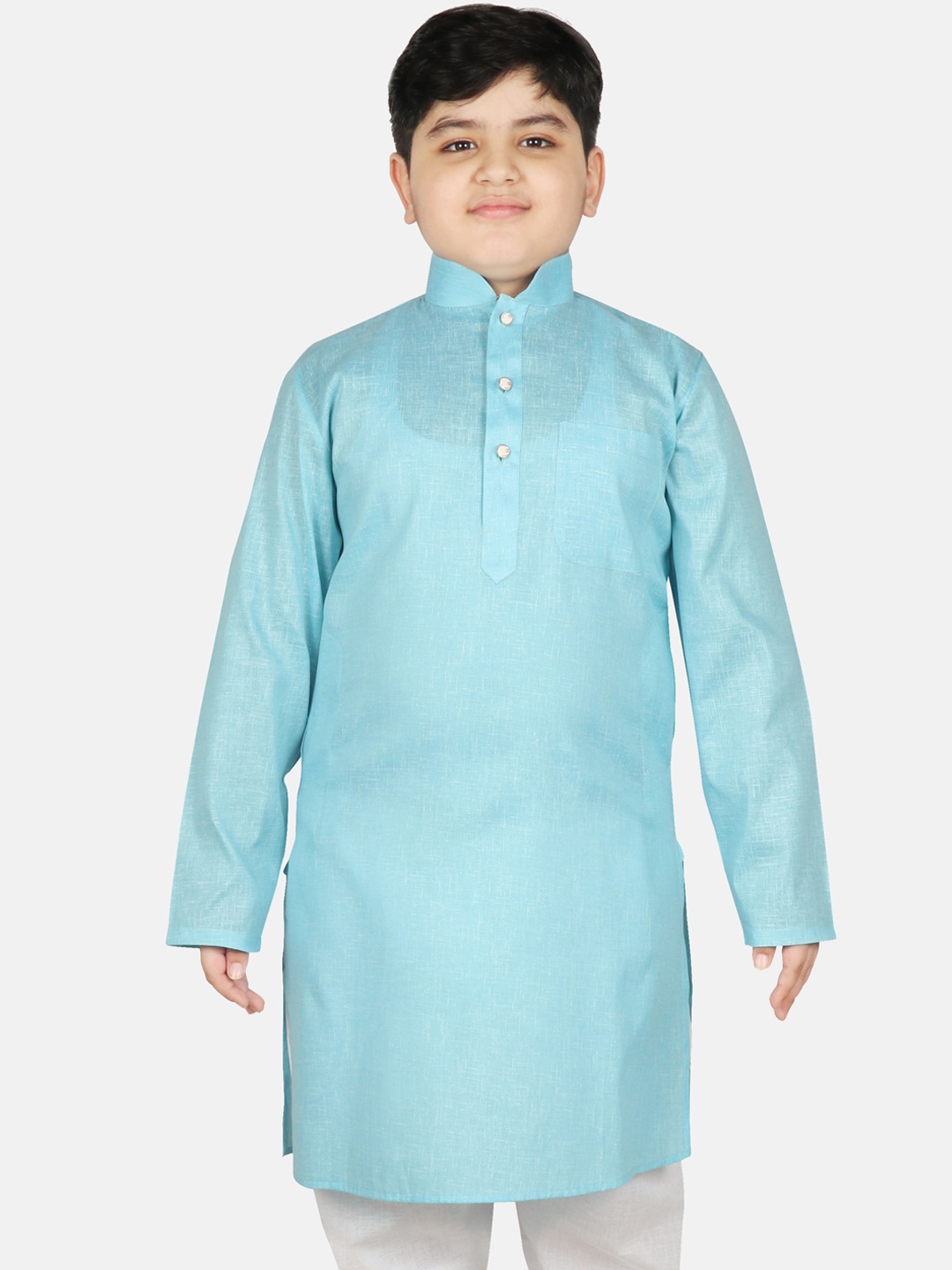 

SG YUVRAJ Boys Turquoise Blue Thread Work Kurta