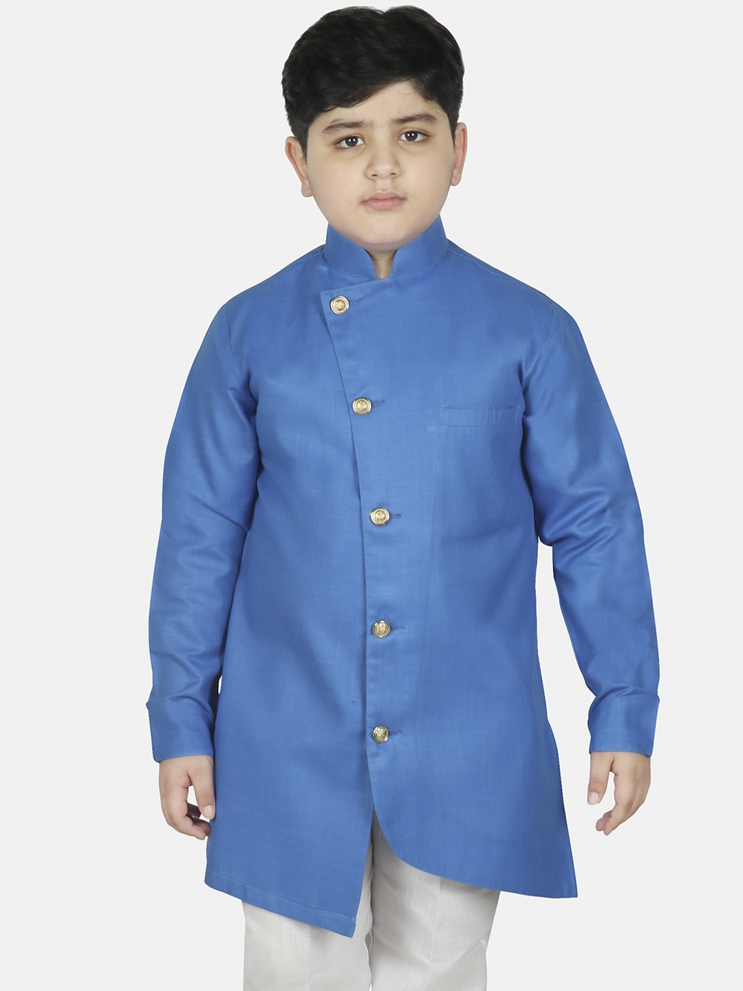 

SG YUVRAJ Boys Blue Patchwork Kurta