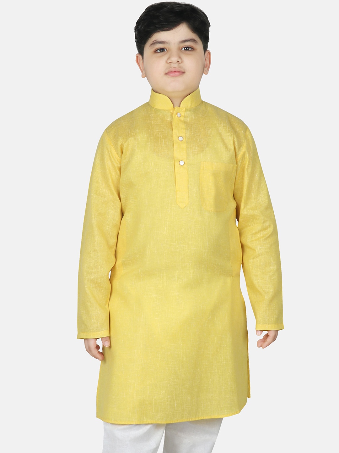 

SG YUVRAJ Boys Yellow Thread Work Kurta