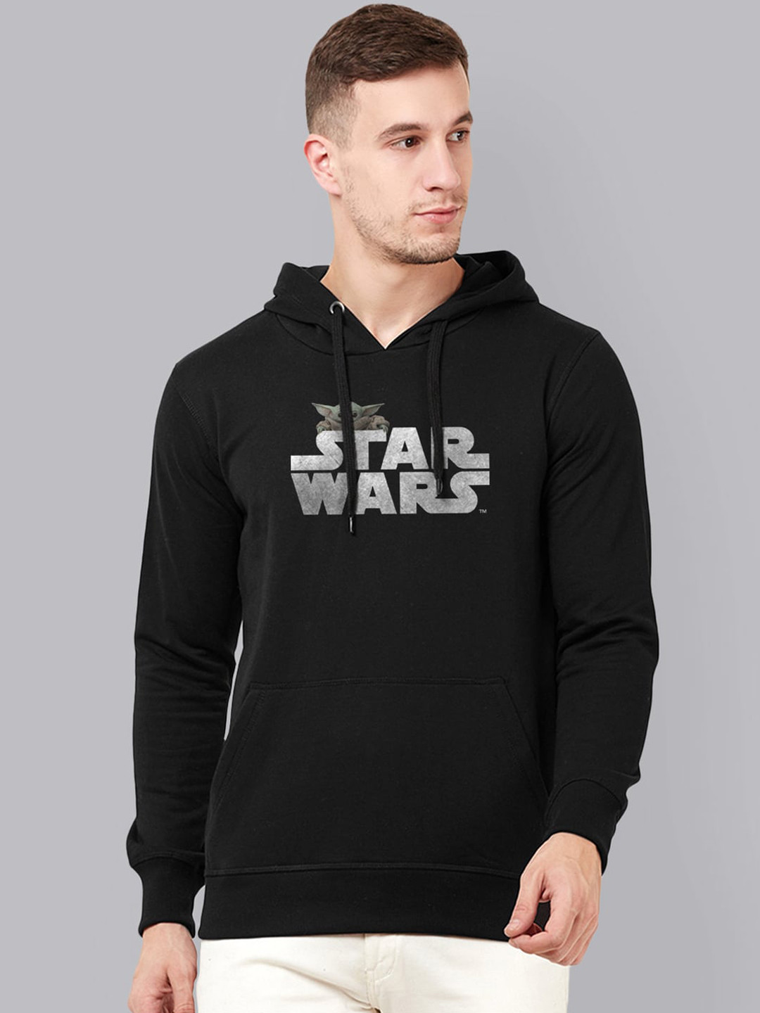 

Free Authority Men Black Star Wars Printed Hooded Sweatshirt