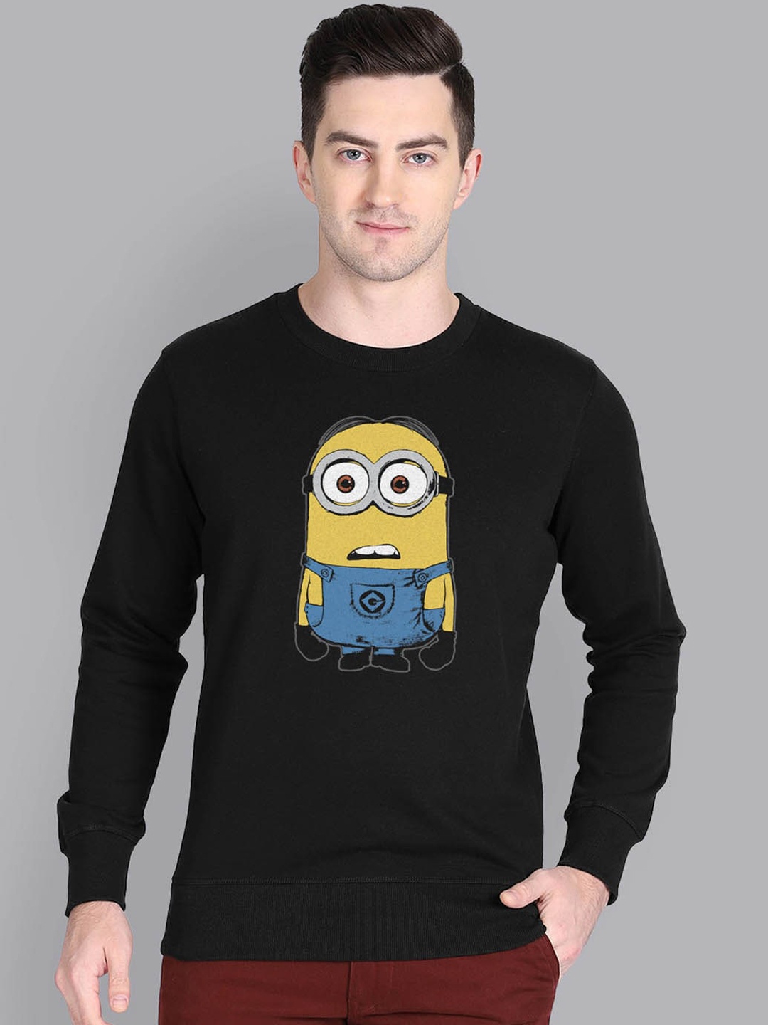 

Free Authority Men Black Minions Printed Sweatshirt