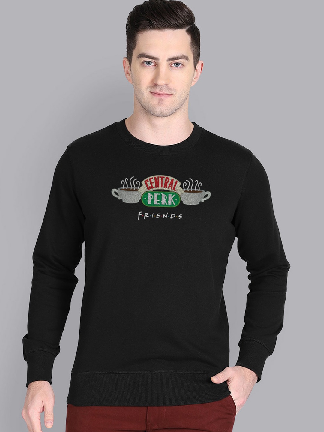 

Free Authority Men Black Friends Printed Sweatshirt