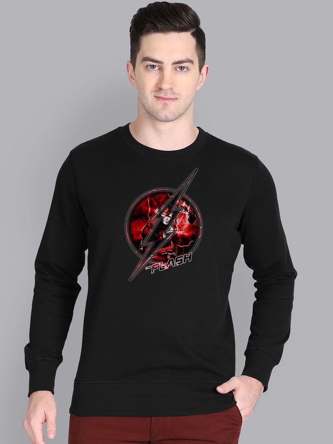 

Free Authority Men Black Flash Printed Sweatshirt