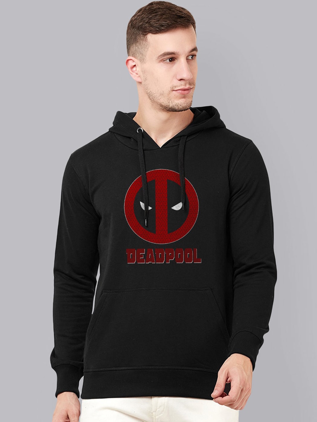 

Free Authority Men Black Deadpool Printed Hooded Sweatshirt