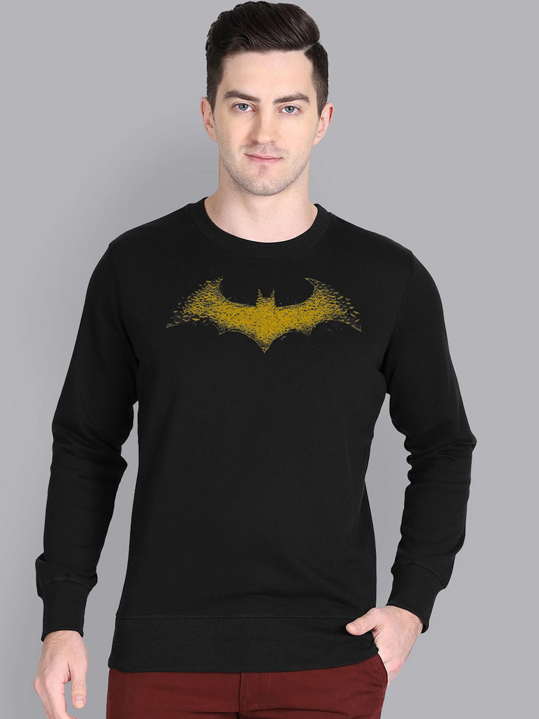 

Free Authority Men Black Batman Printed Sweatshirt