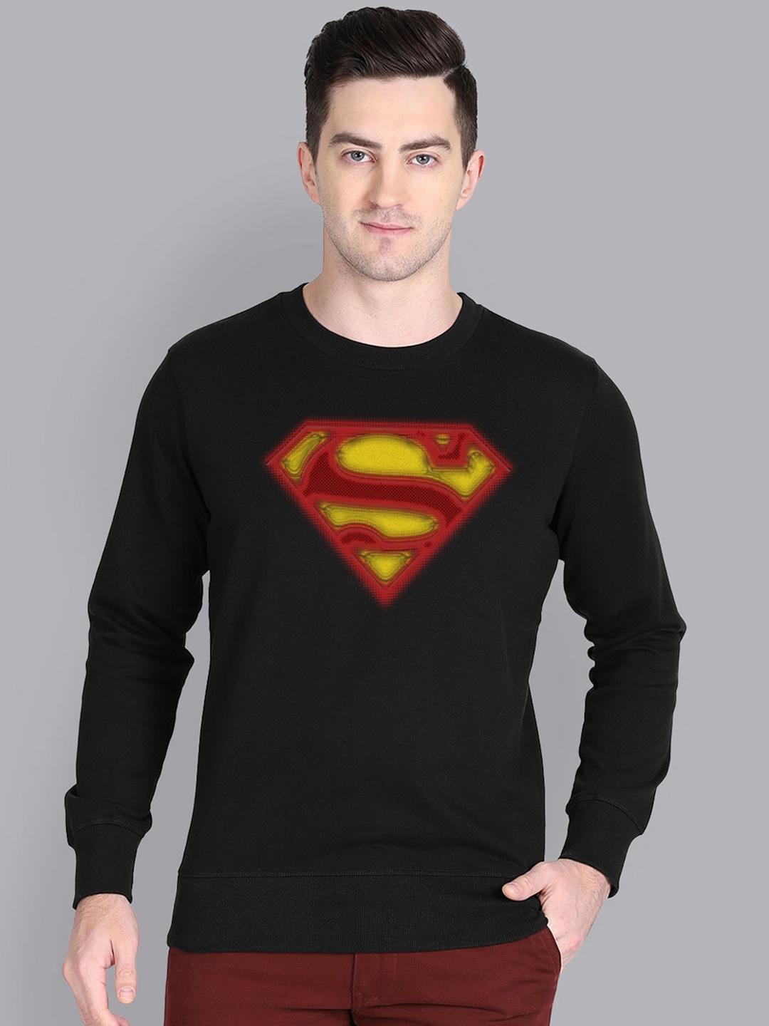 

Free Authority Men Black Superman Printed Sweatshirt